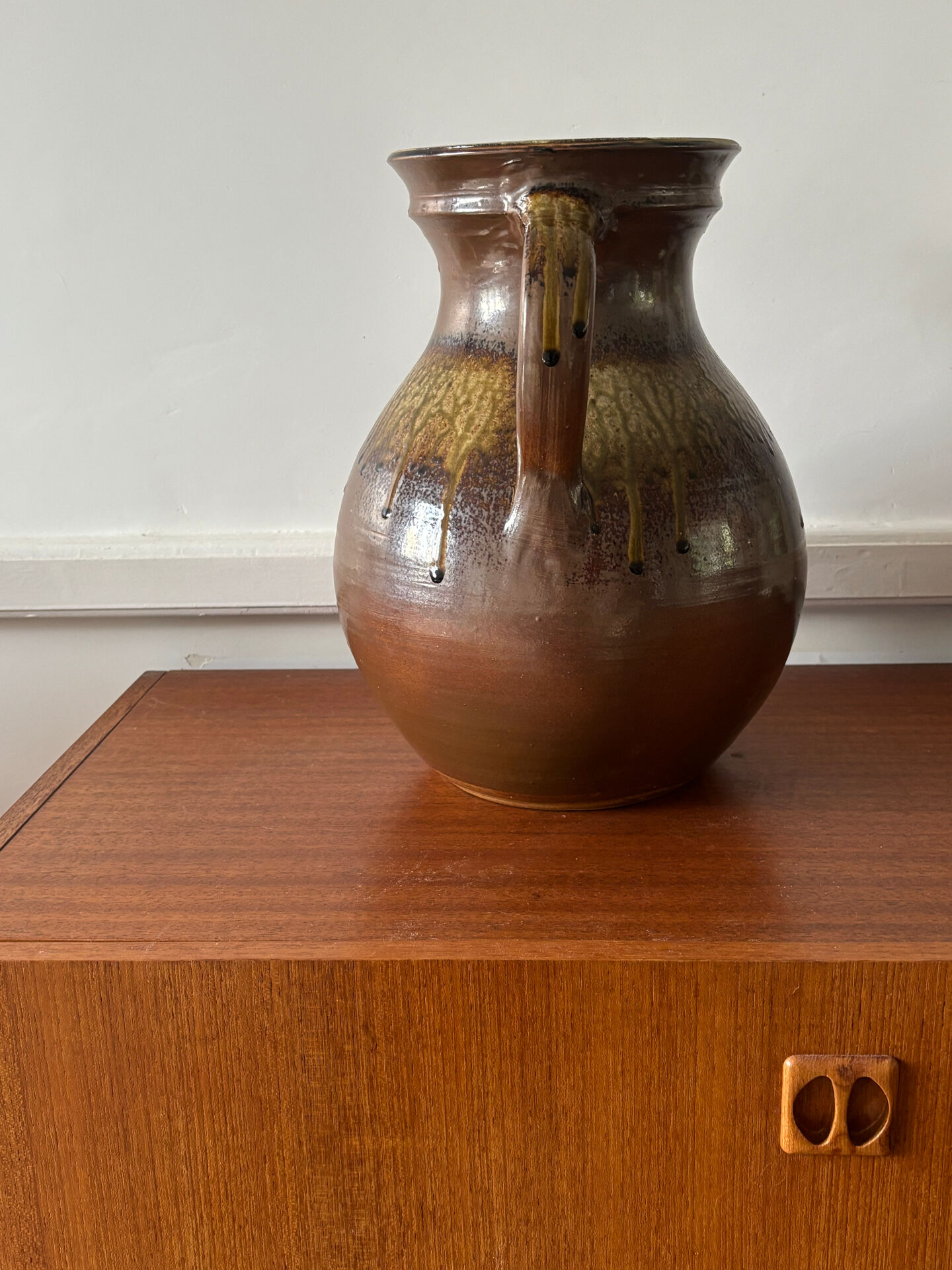 Large glazed stoneware pitcher XXL — Wabi-Sabi Spirit 1960-1