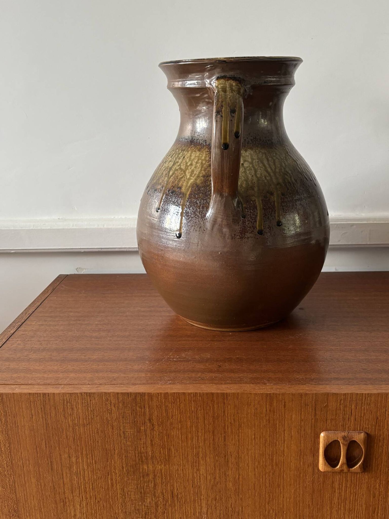 Large glazed stoneware pitcher XXL — Wabi-Sabi Spirit 1960-1