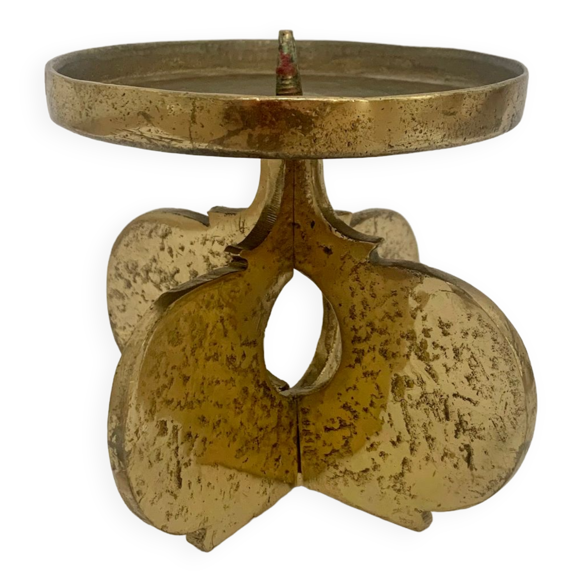 Brutalist bronze candleholder, 1970s
