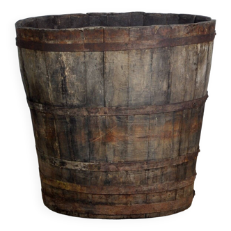 Oak barrel/planter, circa 1920