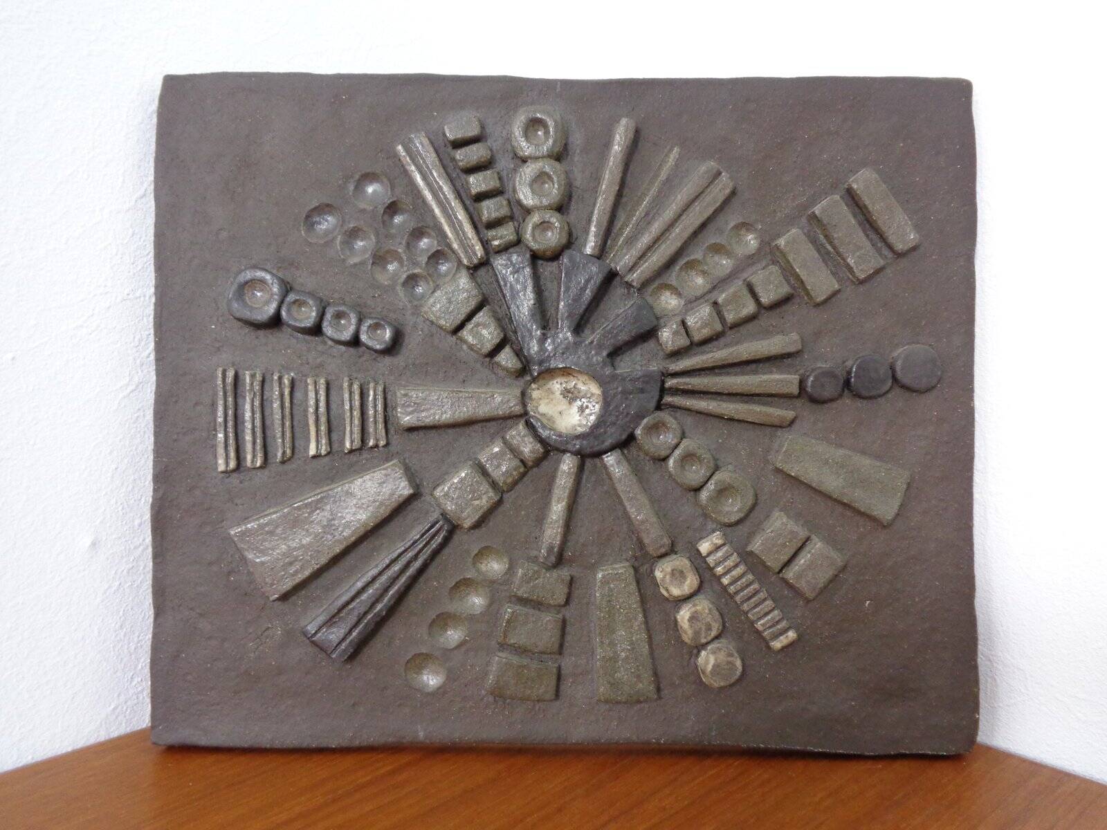 Brutalist Ceramic Wall Panel, 1960s