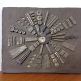 Brutalist Ceramic Wall Panel, 1960s