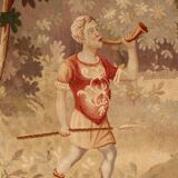 Aubusson Tapestry with Gallant Scene Decor, 19th Century