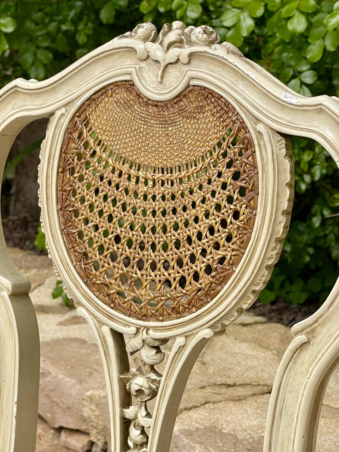 Set of 4 Louis XV style lacquered chairs