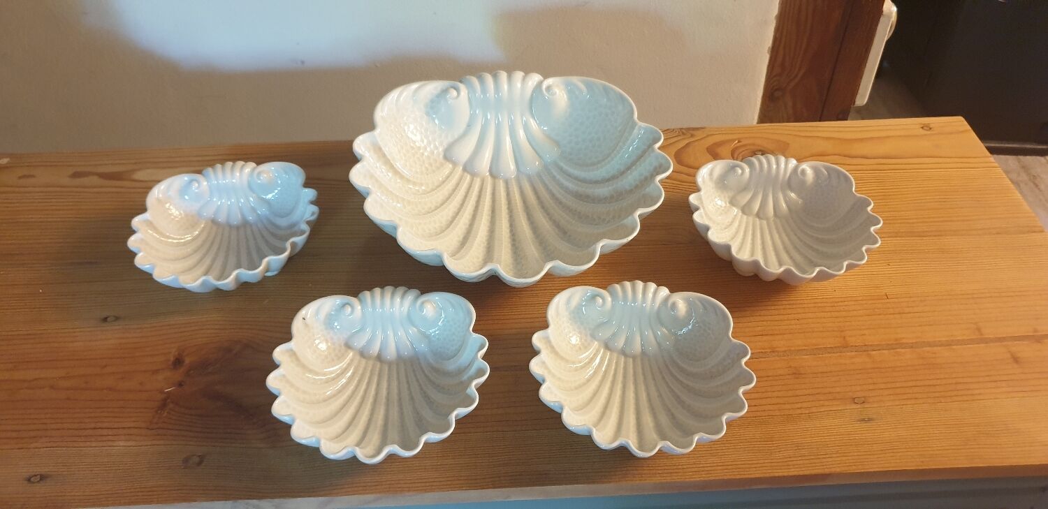 Service forme coquillage 5 pièces
