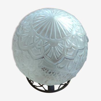 Globe suspension Art Déco/décor poisson