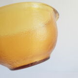 Amber eared bowl frosted old vintage lever