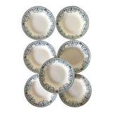 Antique Terre de Fer deep plates, early 20th century