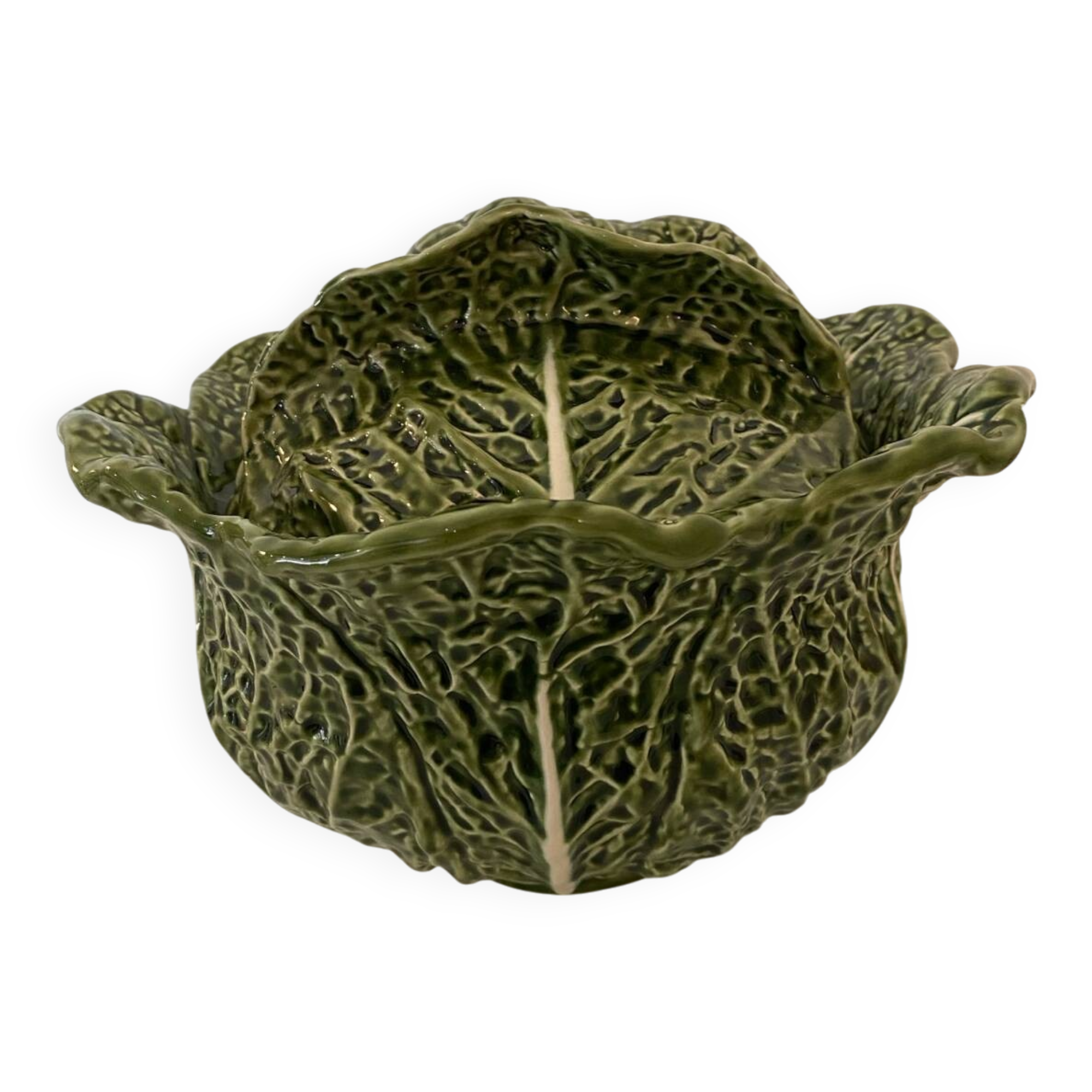 Vintage cabbage barbotine soup tureen