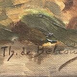 Oil on canvas animated seascape, brittany - signed de belcour? 19th century