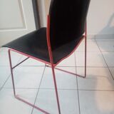 Stackable chair brand Howe, model 40/4, red lacquer base