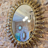 Decknudt oval sun mirror from the 50s/60s