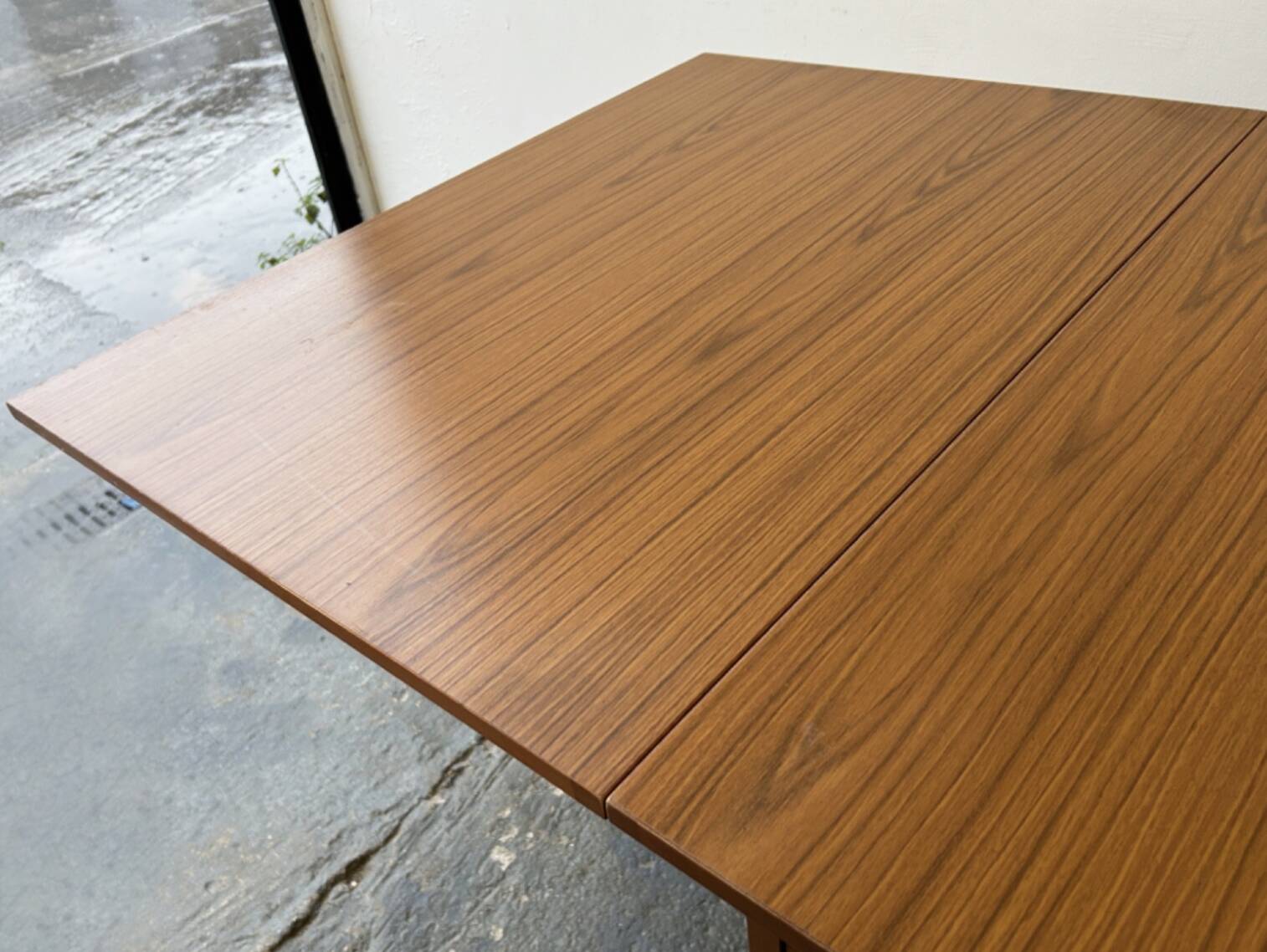Table à manger à rabats en teck Schreiber des années 1960.