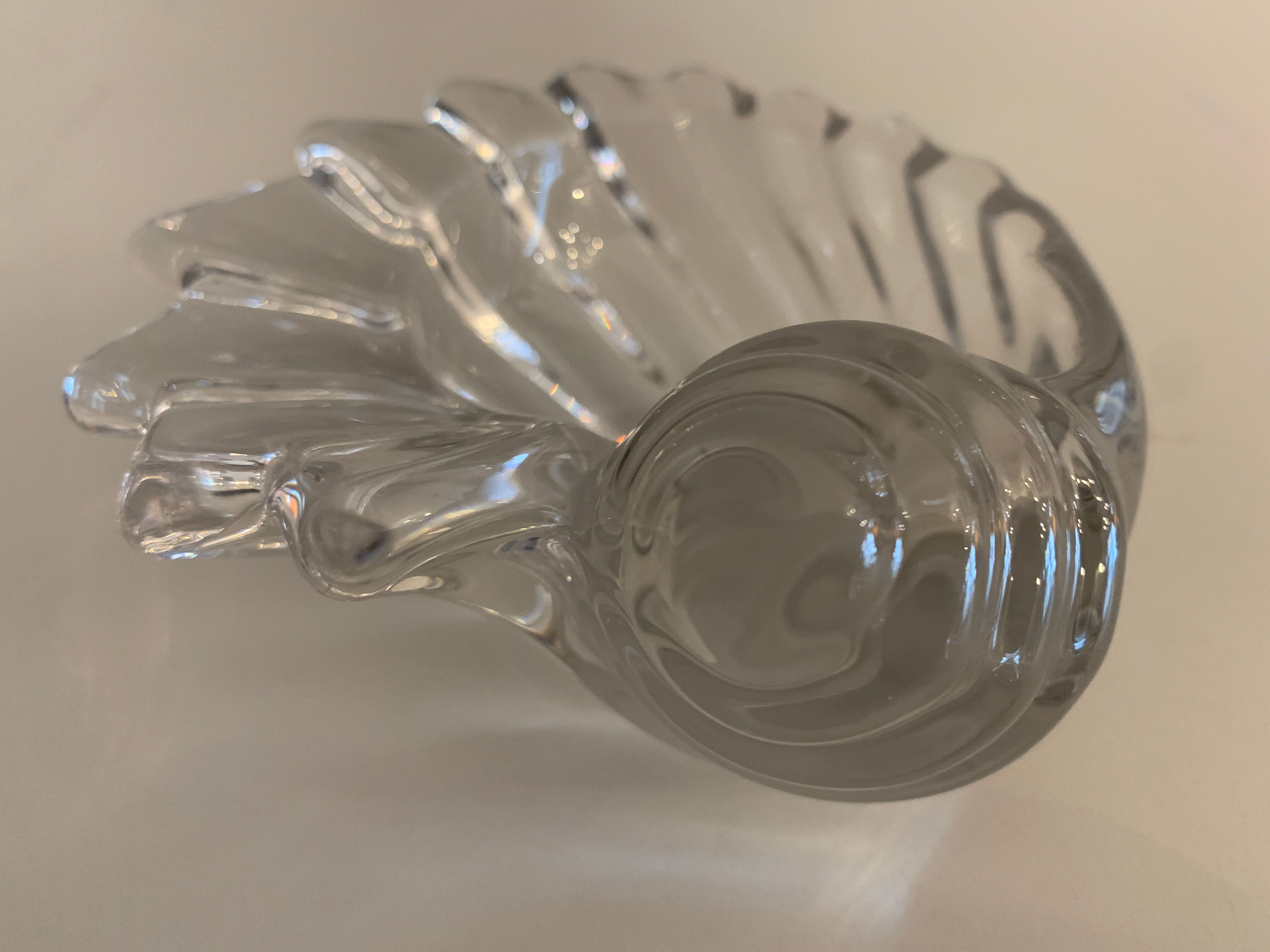 Empty crystal pocket in the shape of a shell