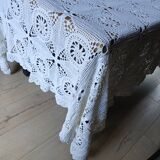 Antique handmade crochet bedspread