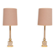 Antique empire brass Column Table Lamps 1950s