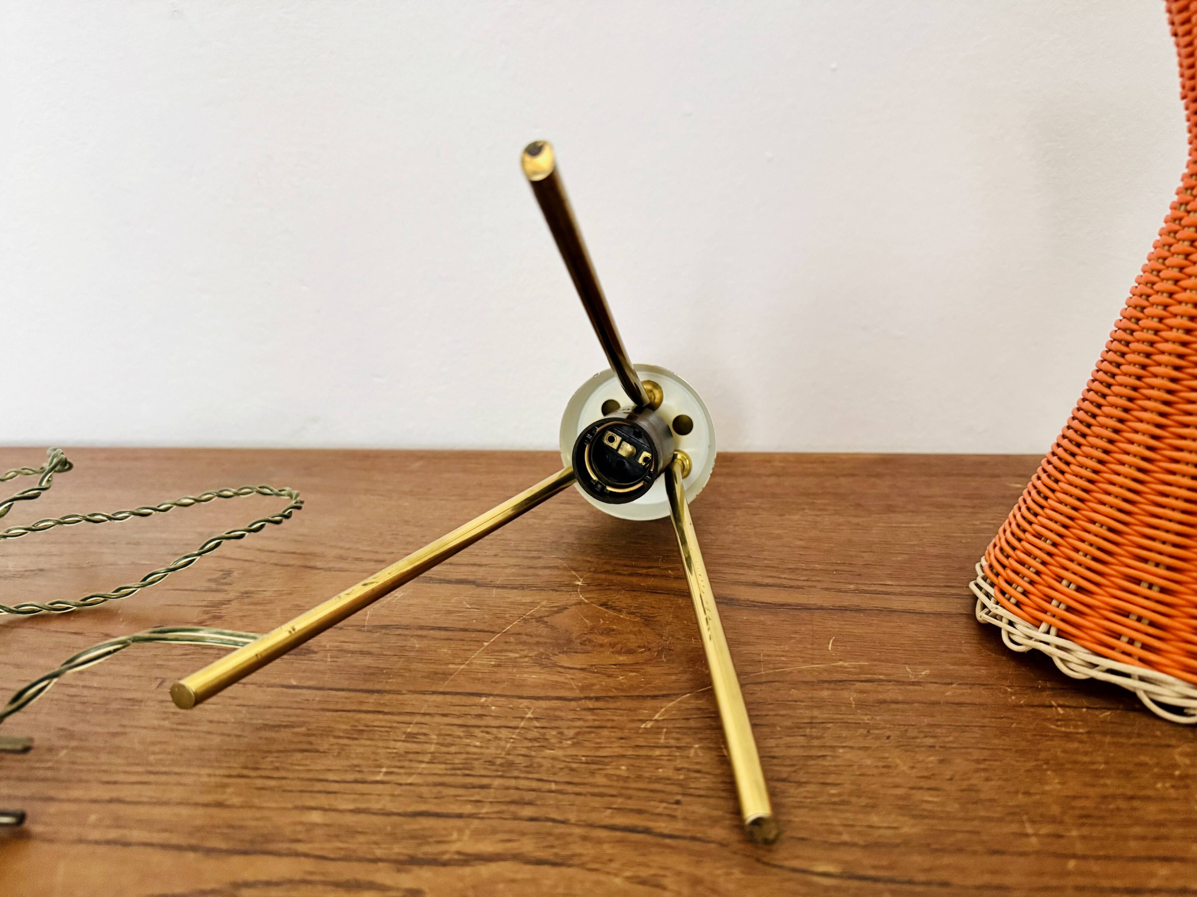 Austrian KIWI Wicker Table Lamp by J.T. Kalmar