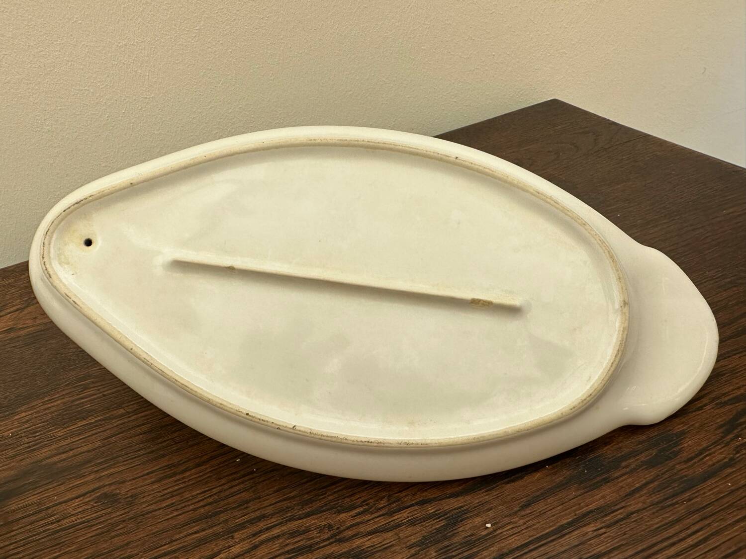 Vintage white porcelain foie gras dish