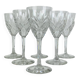 6 large Chantilly model stemmed glasses from Saint Louis, crystal, water or wine