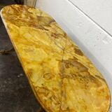 Vintage onyx coffee table with brass frame.