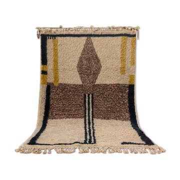 Tapis berbère contemporain en laine – Motif losange géométrique