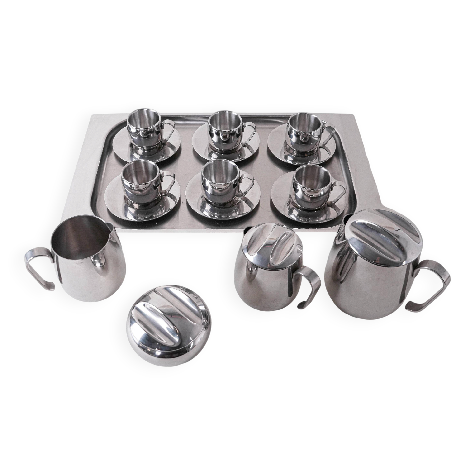 Coffee and tea set, Italian design, 1980s, made in Italy