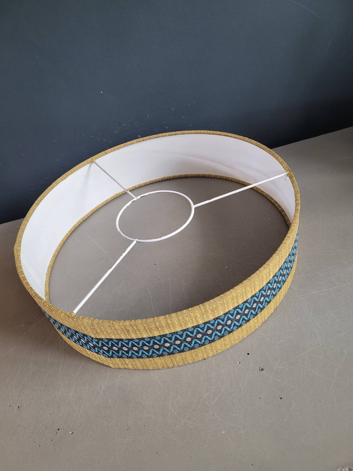 Vintage molded glass globe pendant light and shade