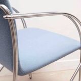 Blue and chrome 'Neon Light' armchair by Alfred Homann
