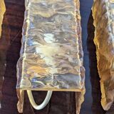 3 champagne-colored resin wall lights 1960 France