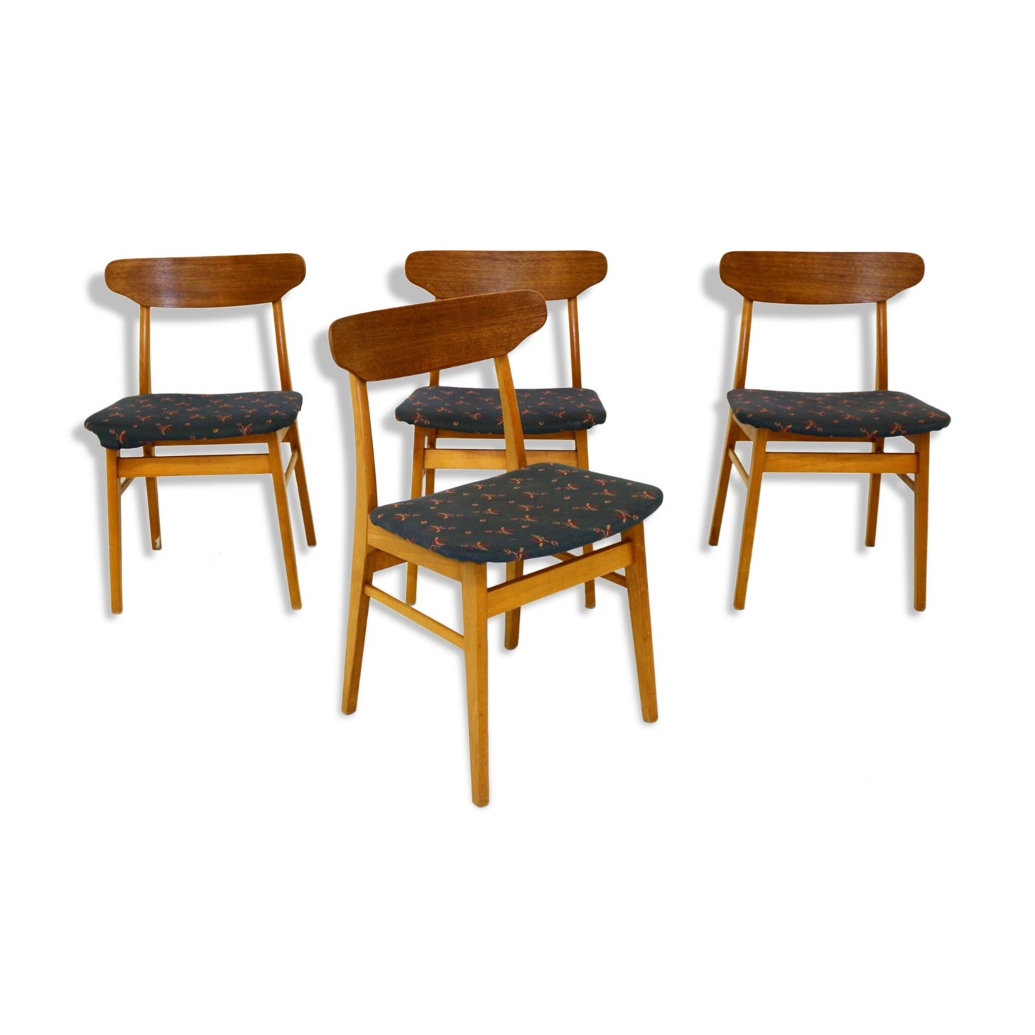 Set of 4 teak chairs, Denmark, 1960