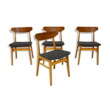 Set of 4 teak chairs, Denmark, 1960