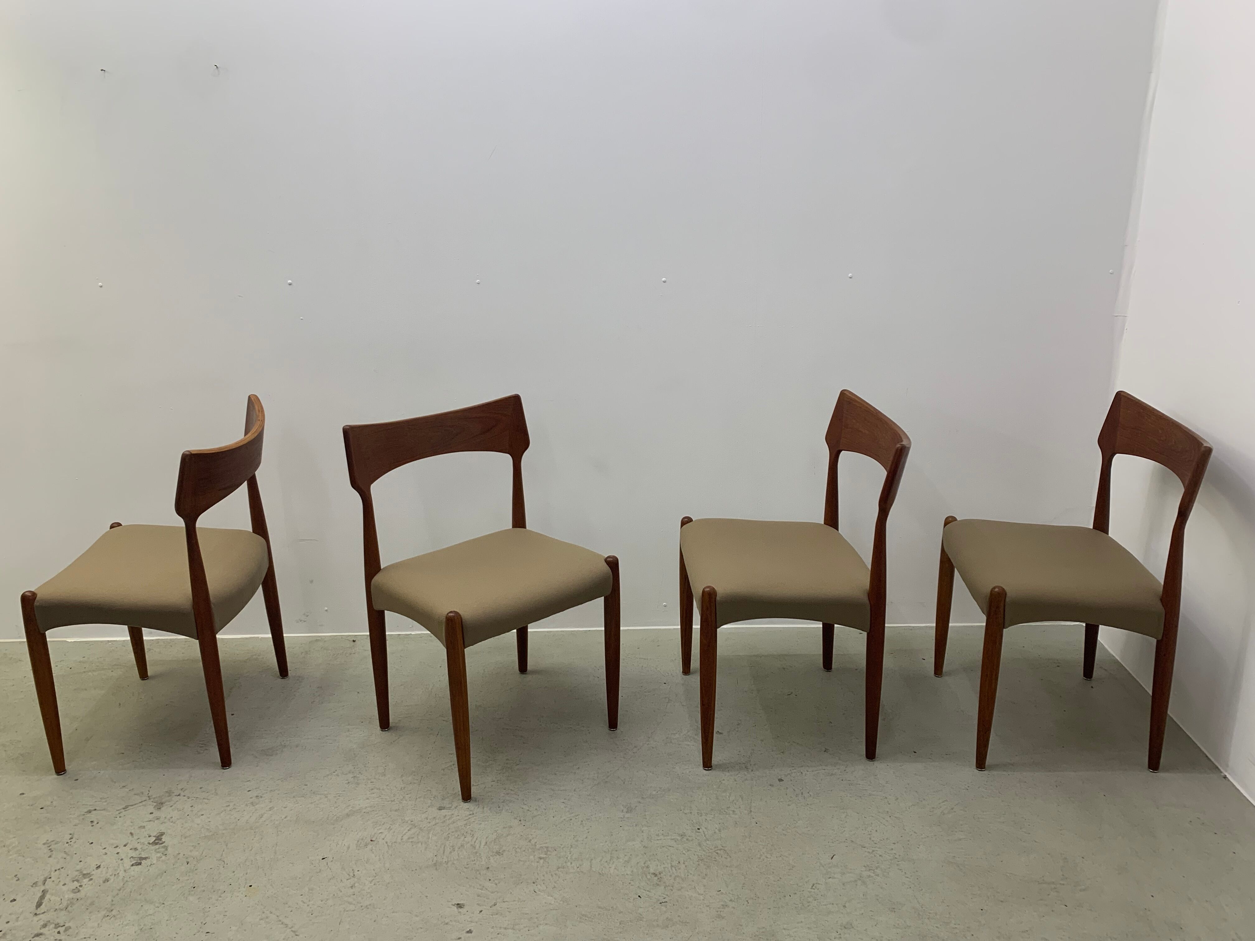 4xDanish Teak Dining Chairs by Bernard Petersen 1960s