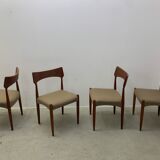 Chaises de salle à manger en teck de Midi par Bernard Petersen années 1960