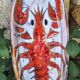 Vallauris earthenware plate signed by Kurt and Monique Brunner - lobster