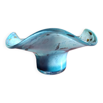 Rare grande coupe en verre Jean-Michel Operto signée de 23 cm