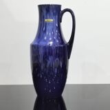 Handle vase West Germany 407-35 in vintage blue ceramic Scheurich 70'S