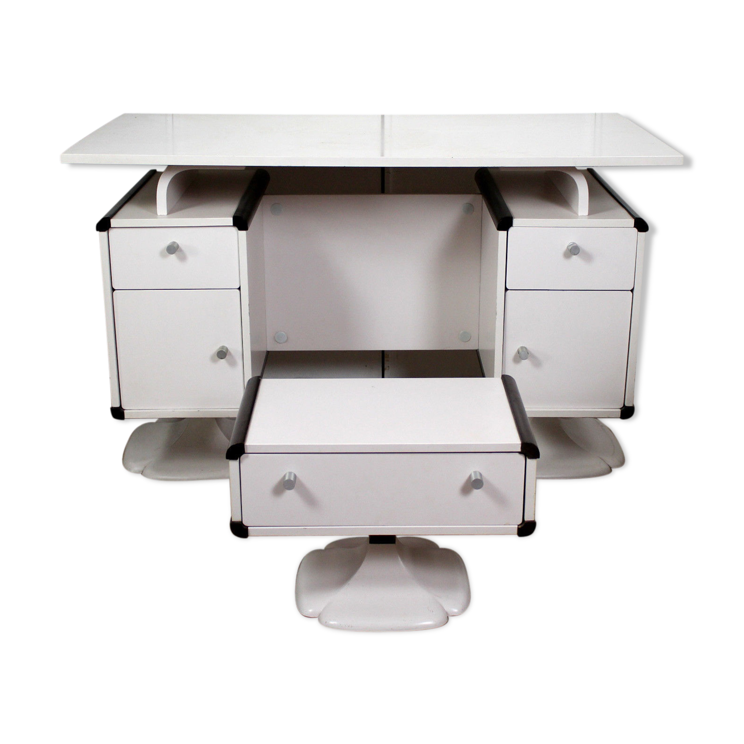 Bureau à caisson et petit meuble Maison Gautier design du 20 ème siècle