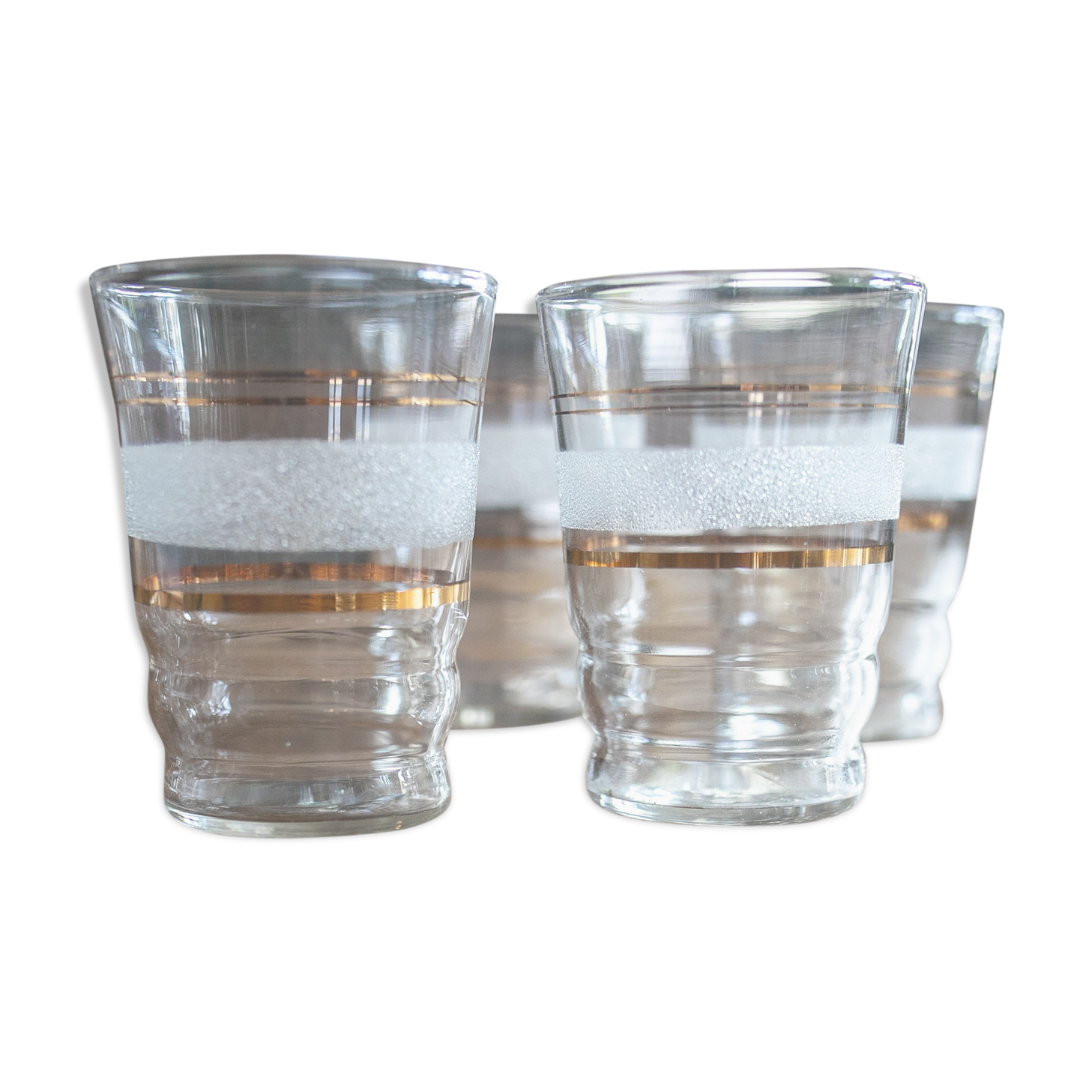Lot de 8 verres granités blancs
