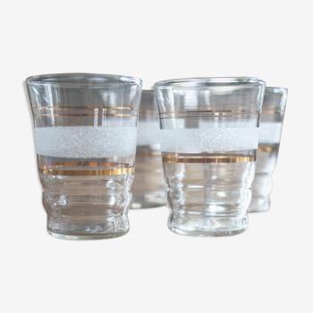 Lot de 8 verres granités blancs