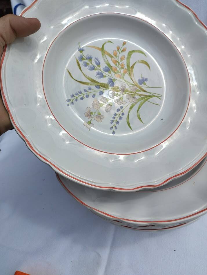 6 deep plates – Capôa earthenware – vintage Portuguese
