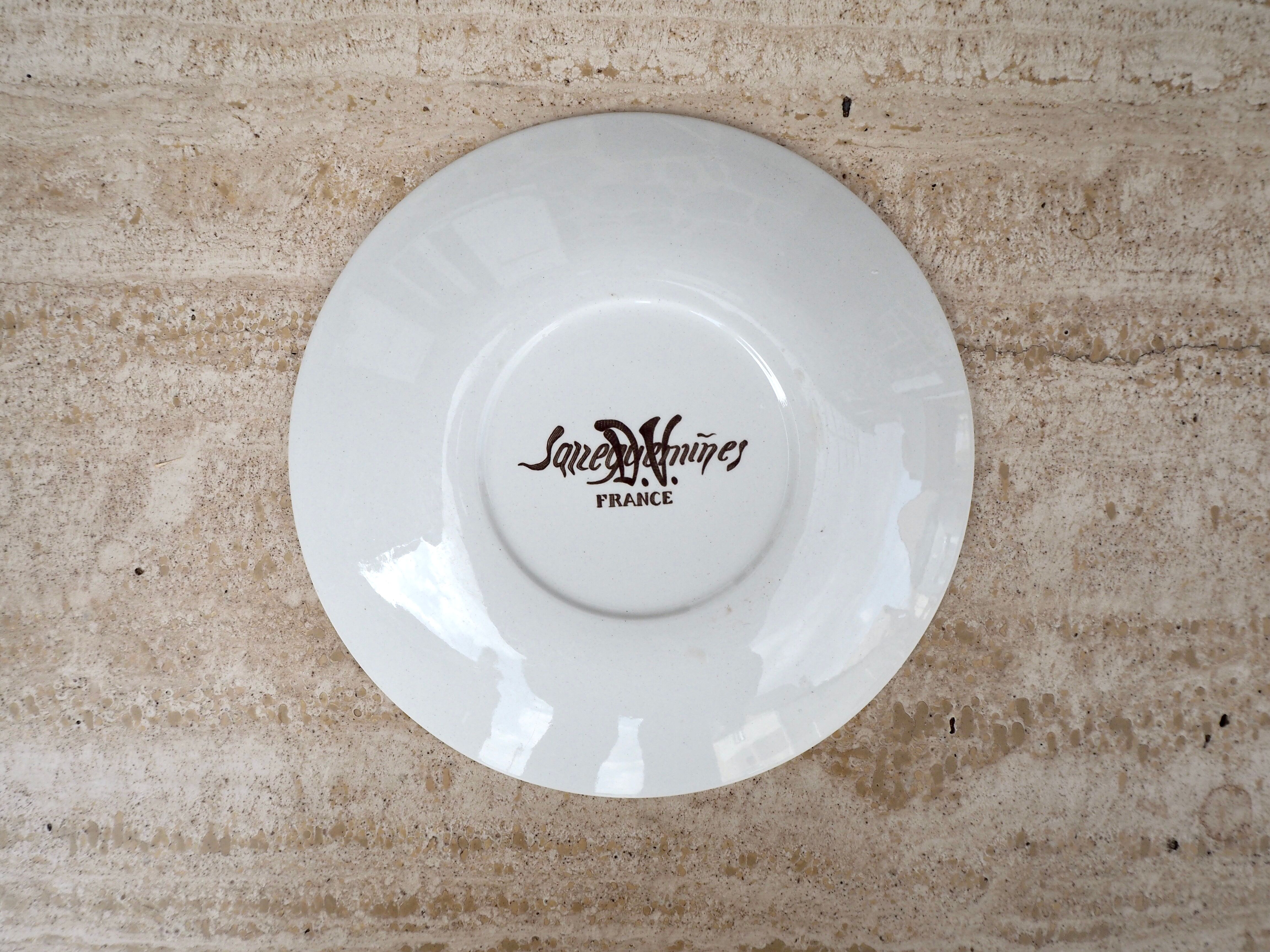Set of 6 talking dessert plates Sarreguemines