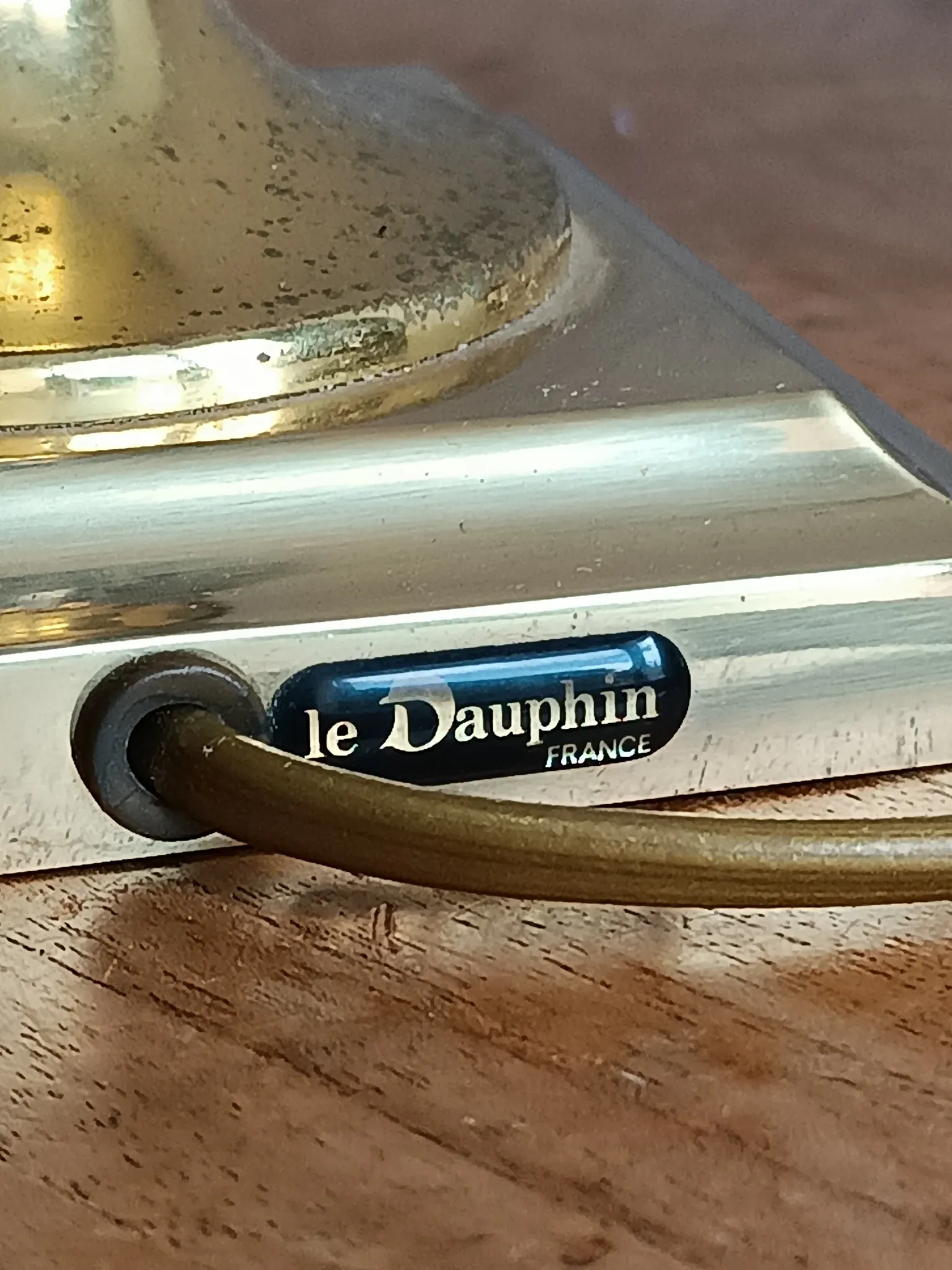 LE DAUPHIN lamp in vintage ceramic and brass