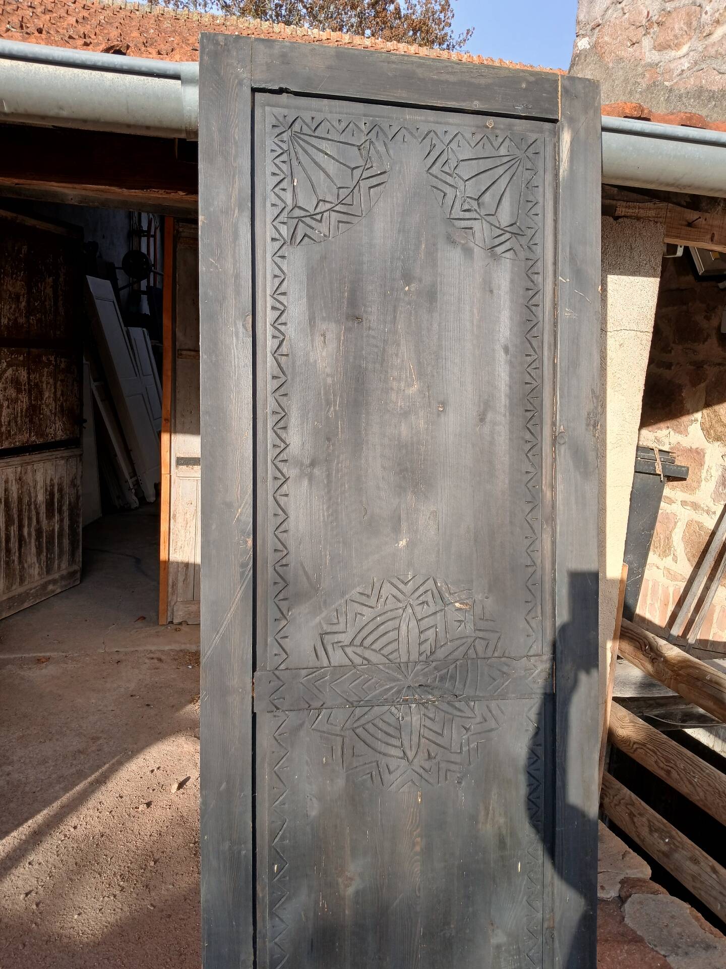 3 doors/old carved wooden panels