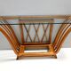 Art Deco Cherrywood Console Table with a Rectangular Glass Top, Italy