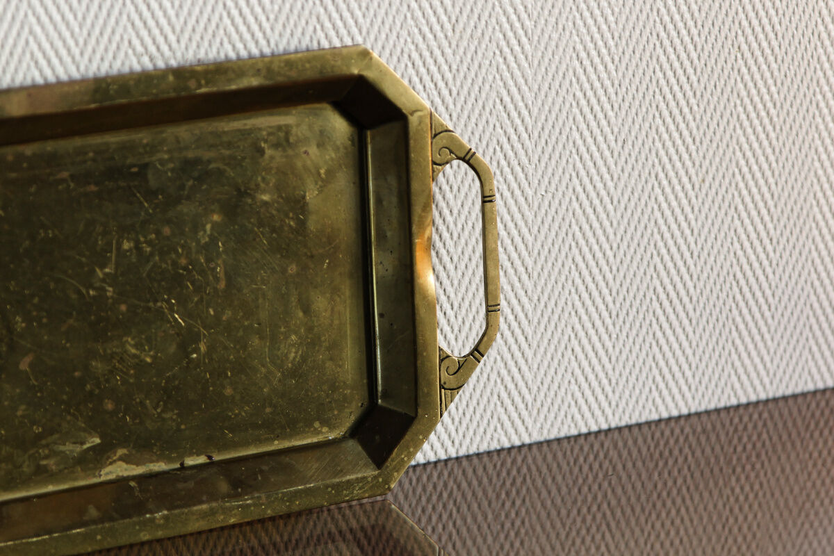 Art deco brass tray