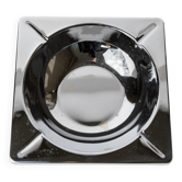 Cendrier vintage en chrome des années 1980, grand carré, design brutaliste