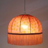 Printed textile suspension, dome shape with fringes