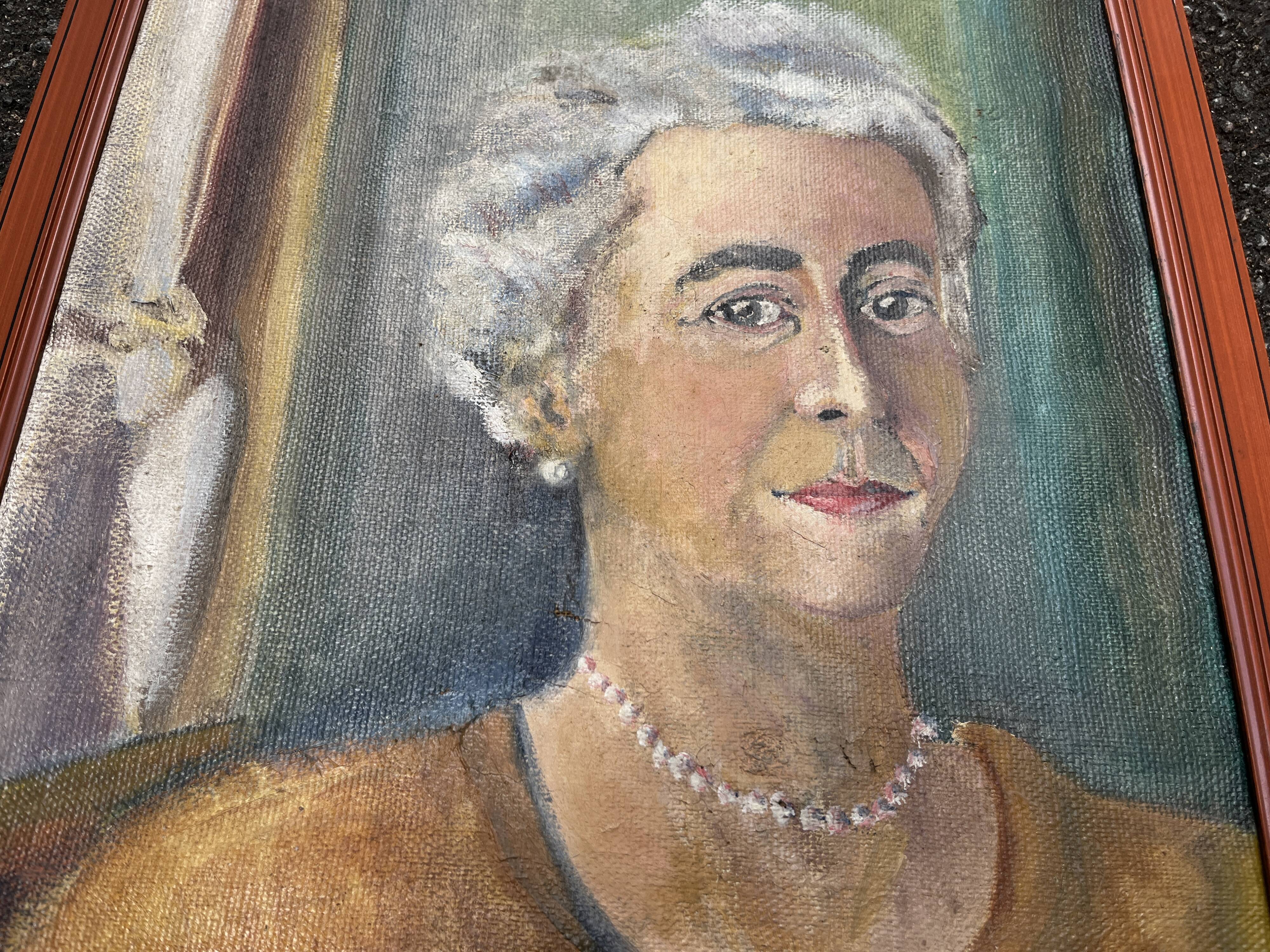 Painting Portrait of a woman – Oil signed Jean Dabreuze