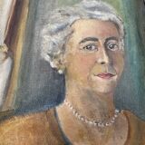 Painting Portrait of a woman – Oil signed Jean Dabreuze