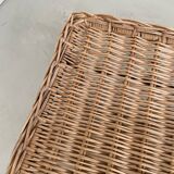 Woven wicker and metal coffee table 1960